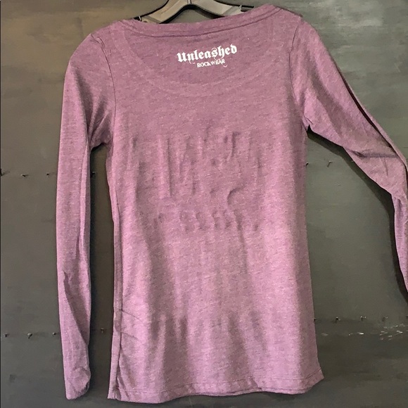 NWT Wine Queen long sleeve shirt purple with white - Picture 2 of 3